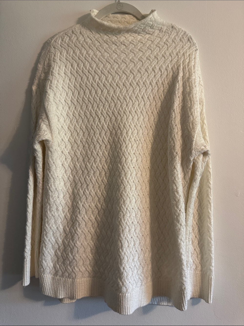 Two by Vince Camuto Ivory Cable Mock Turtleneck Sweater